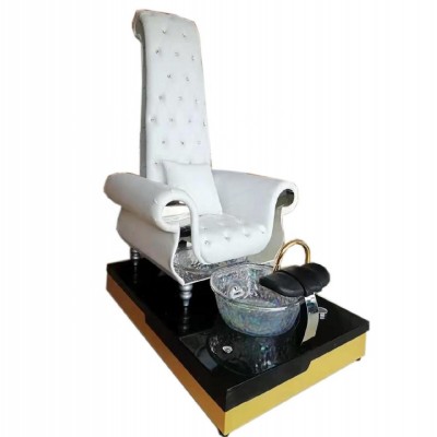 2019 Latest Hot Sale Top Luxuary Black & Silver Spa Chair Pedicure Chair With Sink & Lights 3 Years Warranty