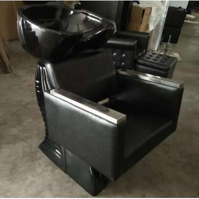 2020 New Arrival  Fiber Glass Black Shampoo Bowl With Adjustable Bowl& Stainless Hands 5 Years Warranty