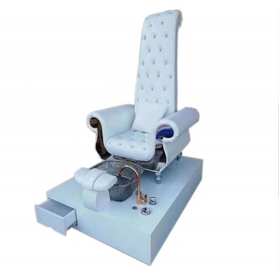 2019 Latest Hot Sale Top Luxuary White& Silver Spa Chair Pedicure Chair With Sink & Lights 3 Years Warranty