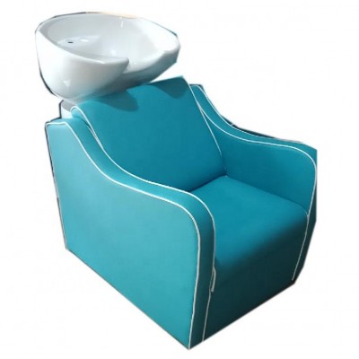 2020 New Arrival  Fiber Glass Sky Blue&White Trim Shampoo Bowl With Adjustable Bowl 5 Years Warranty