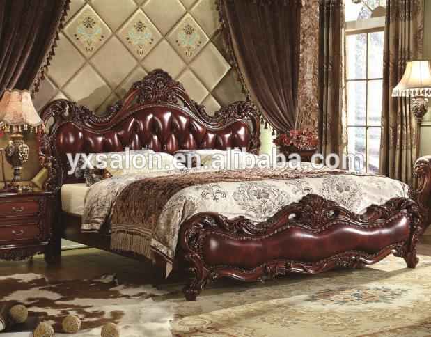 5 Years Warranty Royal Luxuary Classic Carved Sold Wood Bedroom Furniture(HB1-11)