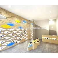 New design wood shoe display rack /wood wall display stand