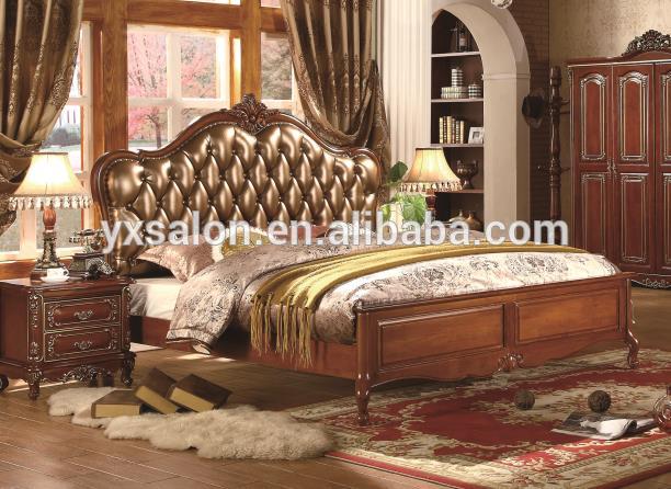 5 Years Warranty Royal Luxuary Classic Carved Sold Wood Bedroom Furniture(HB1-14)