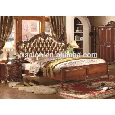 5 Years Warranty Royal Luxuary Classic Carved Sold Wood Bedroom Furniture(HB1-14)