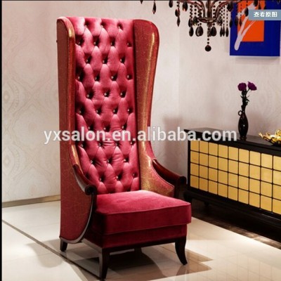 Hot Sale Luxuary European Style All Red Crystal Buttons King Throne Chair(HB013)