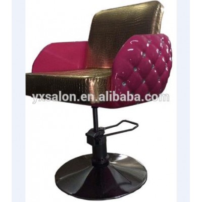 3 Years Warranty Hydraulic Unique Luxury High Gloss Pink&Gold Styling Chair Salon Furniture