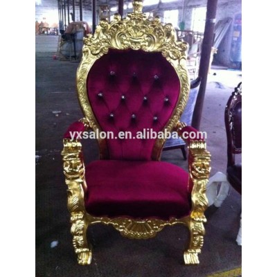 Top Quality Luxuary European Style Gold Red Pedicure Chair Throne Chair(HB006)