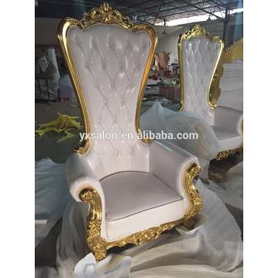 Top Quality Luxuary European Style Gold White Pedicure Chair Throne Chair(HB002)