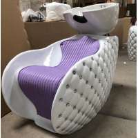 2020 New Arrival  Fiber Glass Sky Purple&White Shampoo Bowl With Adjustable Bowl&Footrest 5 Years Warranty