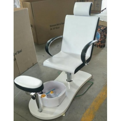 2020 Latest Hot Sale Simple White Spa Chair Pedicure Chair With Foot Bowl